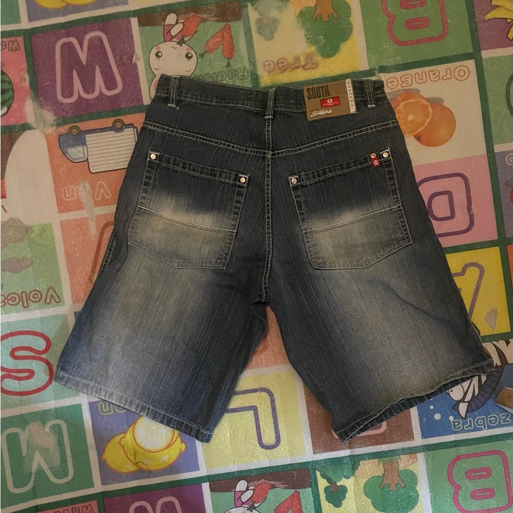 south pole jorts size 34 blue wash red tag